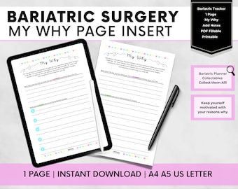 Bariatric Surgery 'My Why' Printable Journal (PDF)