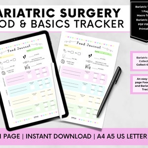 Bariatric Food Journal, Gastric Bypass Food Diary, Gastric Sleeve Macro Tracker, Bariatric Surgery Nutrition Log, Bariatric Printable