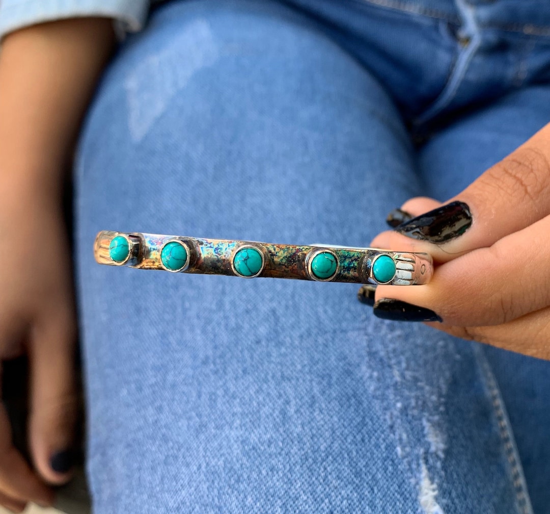 Turquoise Bangle, Handmade Bangle, 925 Sterling Sliver Bangle