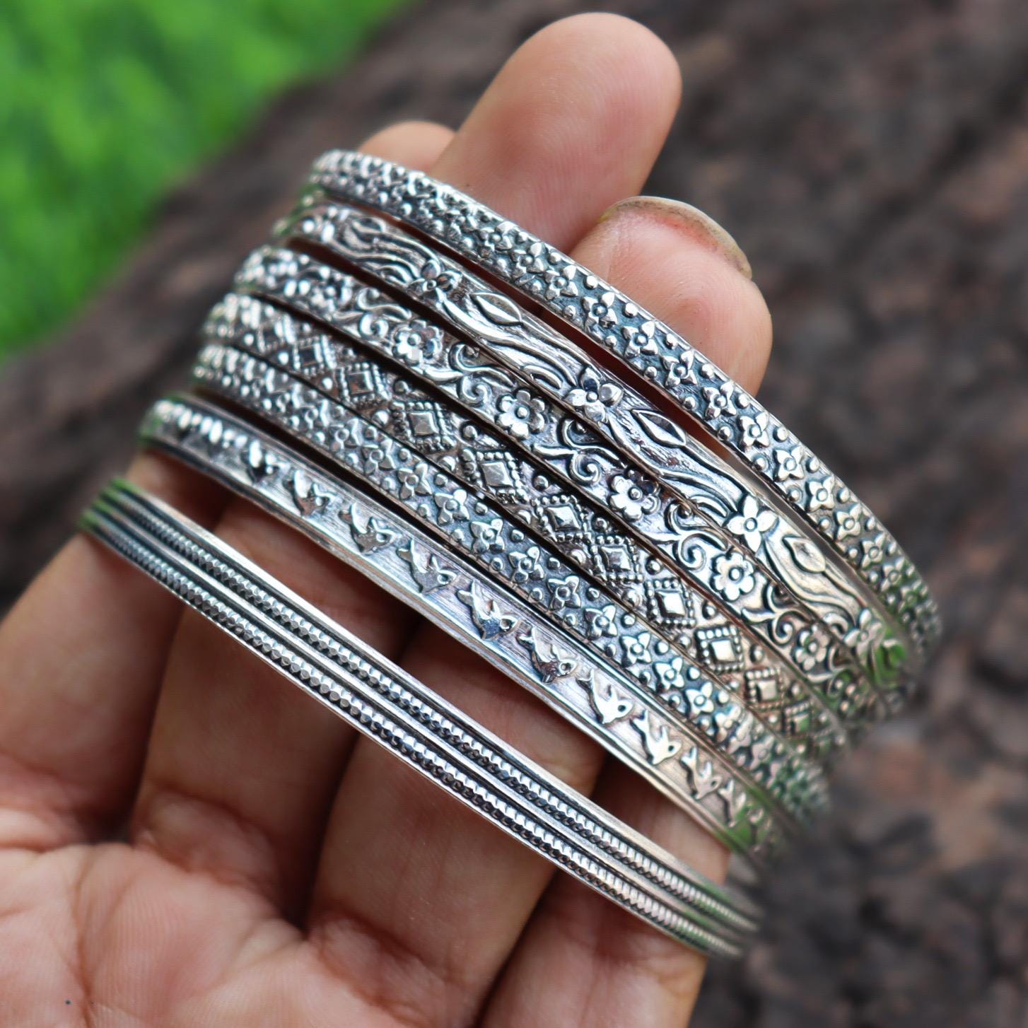 Buy 5 Get 2 Bangles Free, Set of 7 Bangles, Handmade Bangles, 925