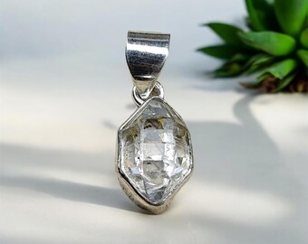 Herkimer Diamond Pendant, 925 Sterling Silver Pendant, Handmade Pendant, Natural Herkimer Gemstone, Women Neckpiece, Anniversary Gift***