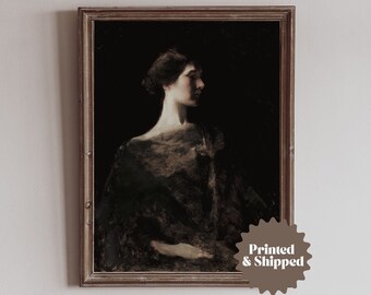 Dark and Moody Victorian Woman Painting | Dark Academia Decor | PRINTED AND SHIPPED | No. A020