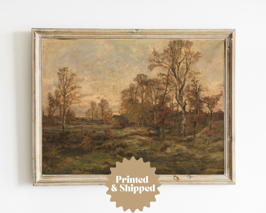 Mailed Print Moody Autumn Landscape Vintage Painting | Country Fall ...