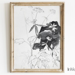 Vintage botanische Skizze | Antike Blumen Zeichnung | Abstrakte Kunst | DRUCKBAR | Nr. 22