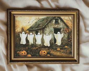 Ghost Laundry Vintage Style Print Halloween Wall Art| Laundry Room Cottage Decor | PRINTABLE | No. 829