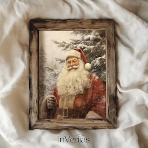 Vintage Santa Claus Painting | Cozy Cottage Christmas Decor | PRINTABLE | No. 603