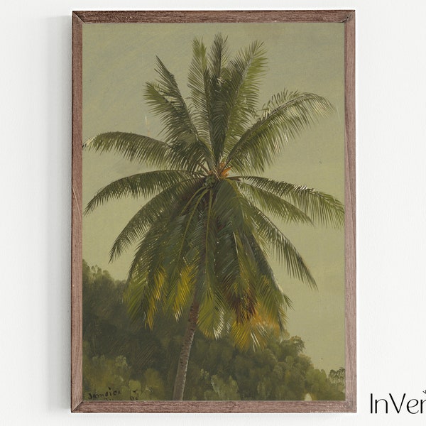 Antique Palm Tree Print | Vintage Palm Tree Painting | Tropical Painting | PRINTABLE | No. 123