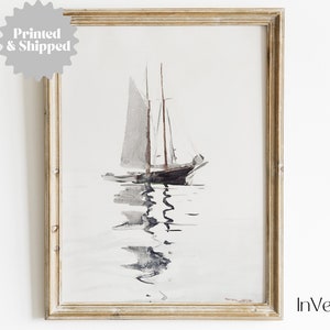 Vintage Sailboat Print | Nautical Art | Coastal Decor | PRINTED AND SHIPPED | No. A092