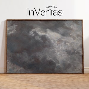 Vintage Cloud Study | Dark Stormy Sky Painting | Moody Fall Decor | PRINTABLE | No. 67