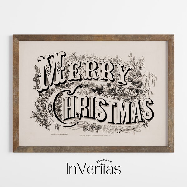 Traditional Christmas Vintage Typography Print | Vintage Farmhouse Holiday Decor | PRINTABLE | No. 595