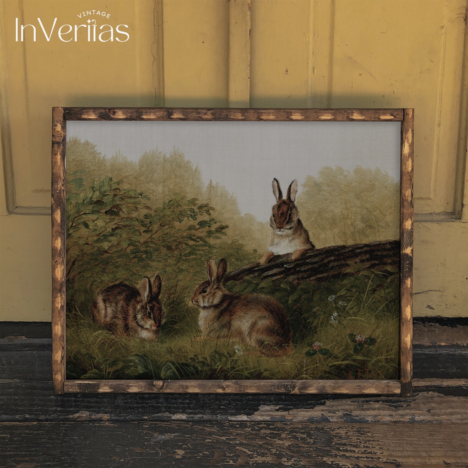 Vintage Bunny Print | Farmhouse Easter Decor | PRINTED AND SHIPPED | No ...