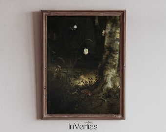 Dark Forest Vintage Painting | Dark Cottagecore | PRINTABLE | No. 258