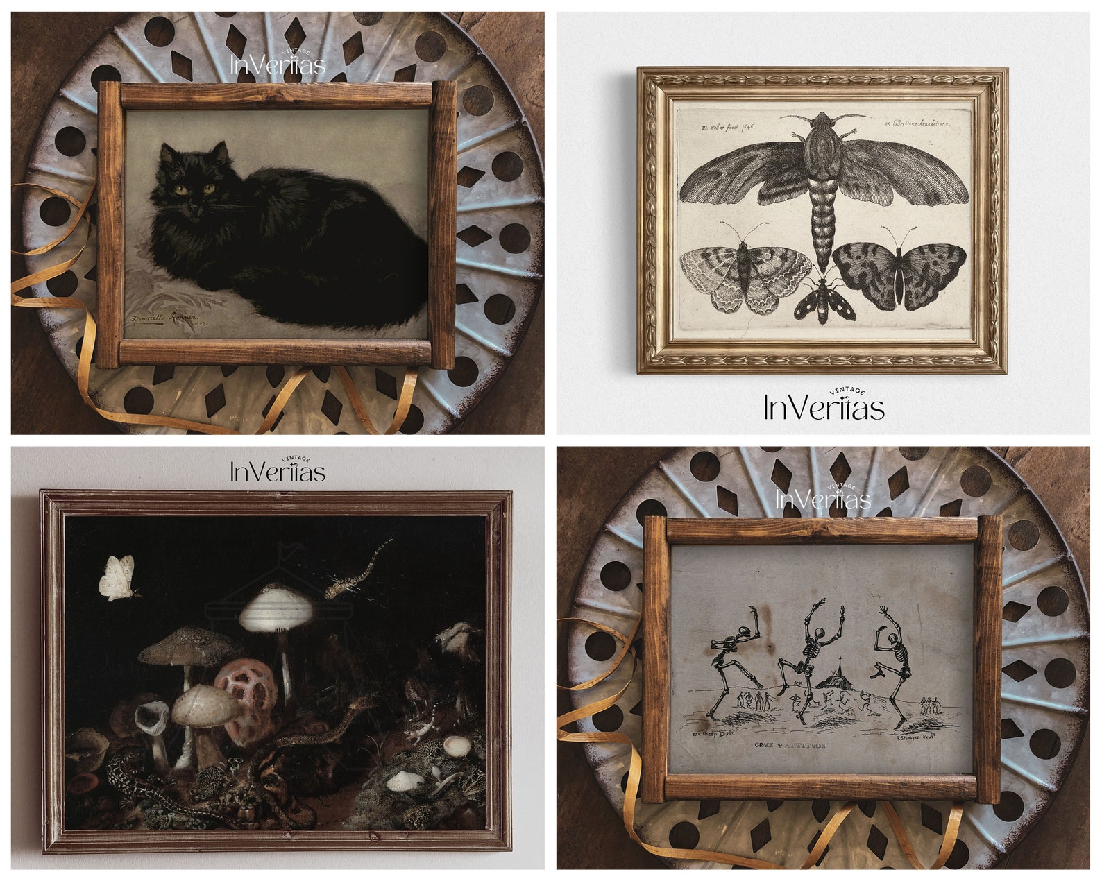 Moody Halloween Gallery Wall | Set of 10 Vintage Prints | Dark ...