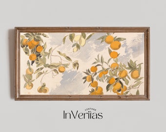 Oranges Panoramic Kitchen Wall Art | Vintage Farmhouse Painting | PRINTABLE | No. 314