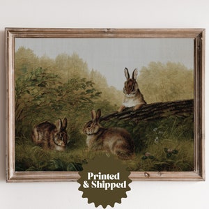 Vintage Bunny Print | Farmhouse Easter Decor | PRINTED AND SHIPPED | No. A005
