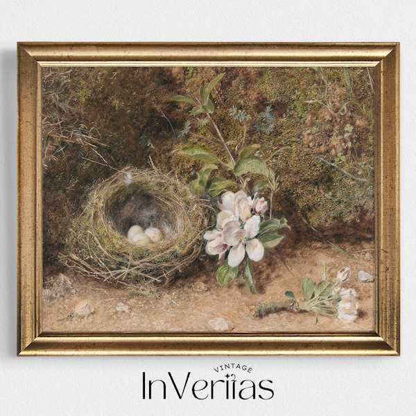 Bird's Nest Vintage Painting | Traditional Easter & Spring Decor | PRINTABLE | No. 463