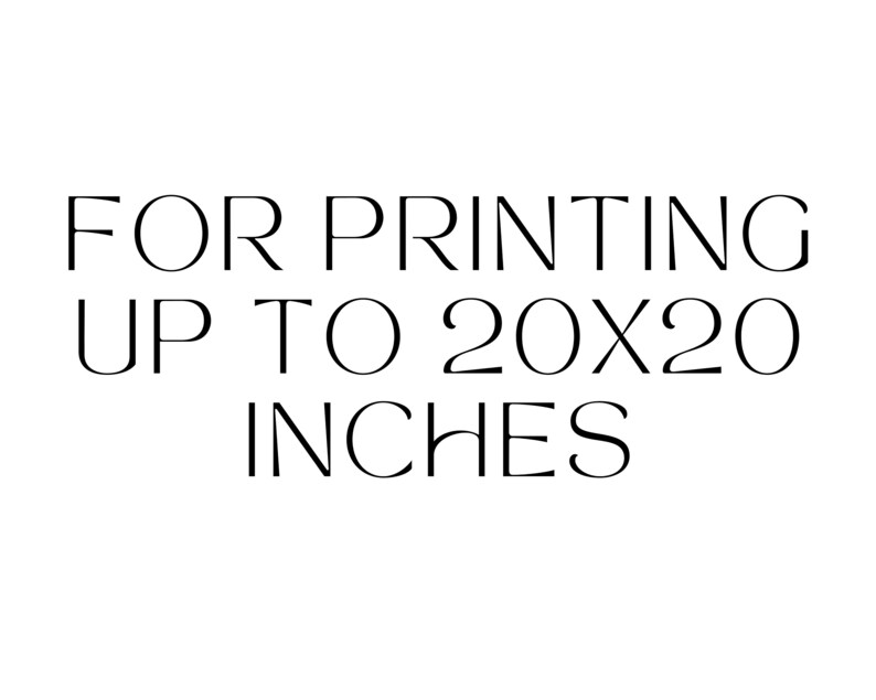 May include: Text that reads "FOR PRINTING UP TO 20X20 INCHES".
