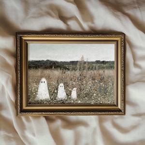 Ghost Family Vintage Landscape Painting | Farmhouse Halloween Decor | Special Halloween Edition | PRINTABLE | No. H03
