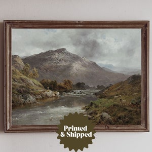 Moody Scottish Highlands Painting | Vintage Country Decor | PRINTED AND SHIPPED | No. A018