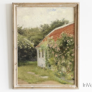 Summer Cottage Vintage Painting | Farmhouse Decor | PRINTABLE | No. 474