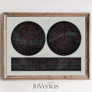 Vintage Star Chart Print | Celestial Decor | PRINTABLE | No. 411