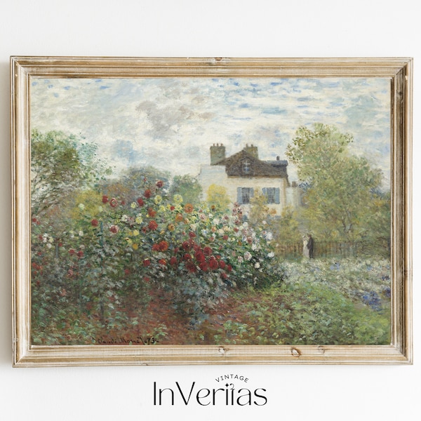 French Garden Vintage Painting | Cottage Garden Print | Farmhouse Decor | PRINTABLE | No. 151