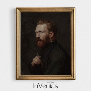 Vintage Male Portrait Painting  | Dark Moody Wall Art | Dark Academia Decor | PRINTABLE | No. 205