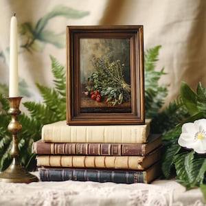 Kitchen Herbs Vintage Style Still Life Painting | Moody Farmhouse Kitchen Decor | PRINTABLE | No. 717 image 4
