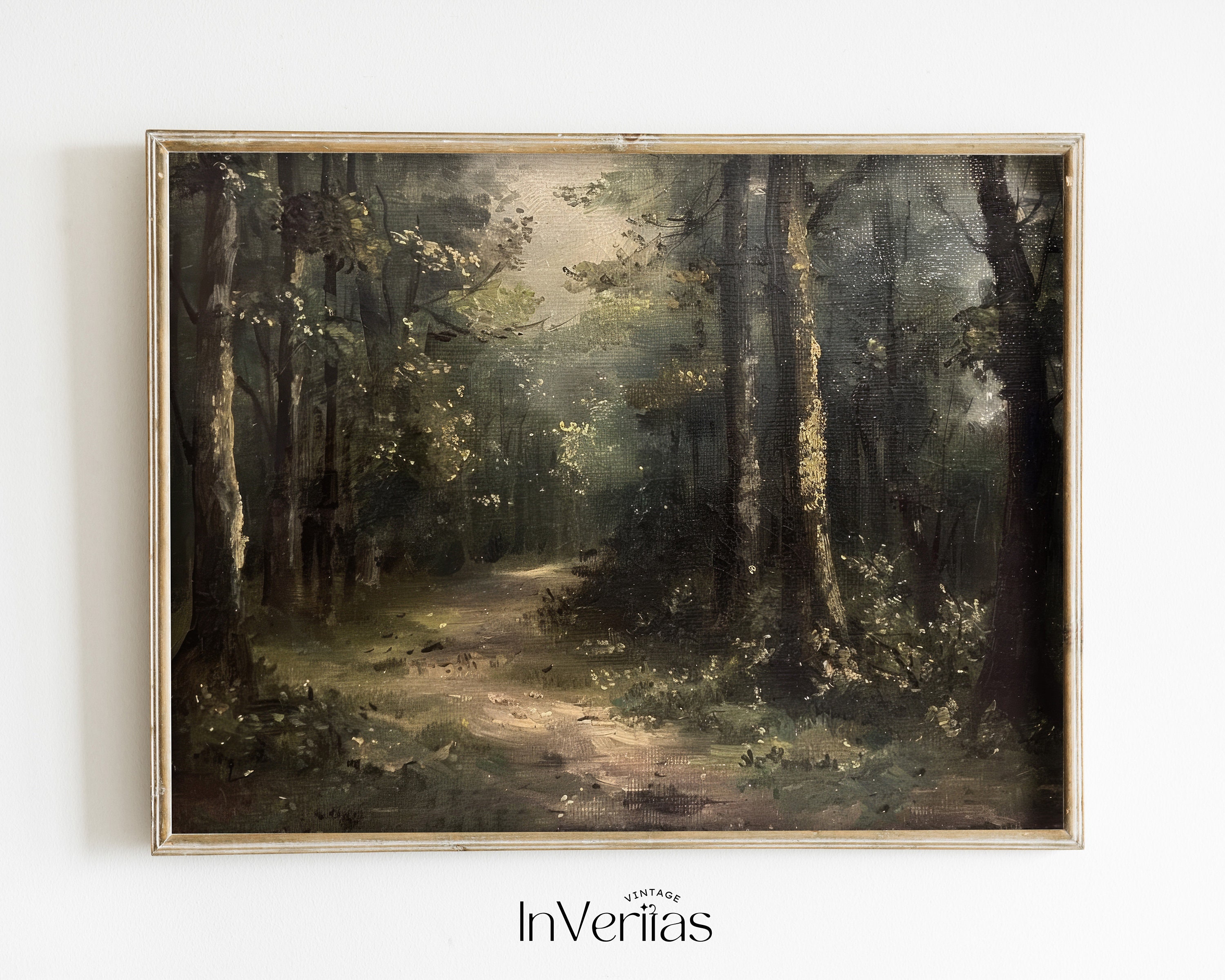 Stimmungsvoller Wald Vintage Gemälde | Cottagecore Dekor | DRUCKBAR | Nr.  639 - Etsy Schweiz, image size:3000x2400
