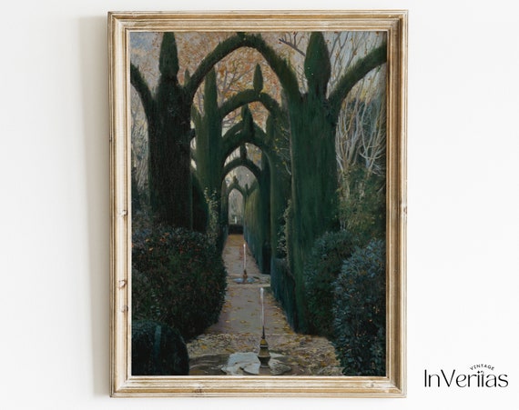 Enchanted Garden Vintage Painting | Antique Victorian Decor | PRINTABLE | No. 174