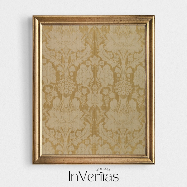 Vintage Yellow Textile Wall Art Print | Baroque Tapestry Print | PRINTABLE | No. 44