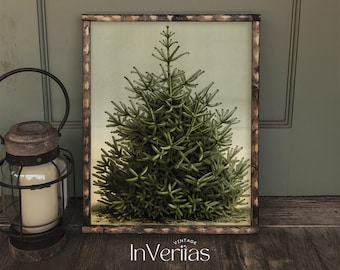 Christmas Tree Rustic Vintage Wall Art | Country Christmas Decor | PRINTABLE | No. 491