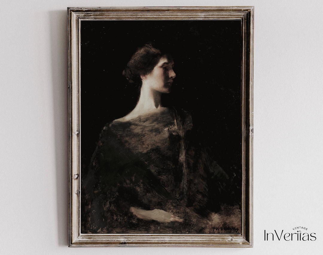 Victorian Woman Dark Portrait Painting | Moody Vintage Decor ...