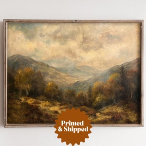 Moody Scottish Highlands Vintage Painting Wall Art | Country Decor | PRINTED AND SHIPPED | No. A283