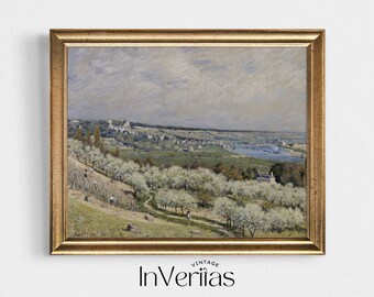 French Country Vintage Painting | French Landscape Print | Cottage Decor | PRINTABLE | No. 215