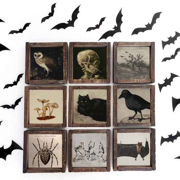 Mur de galerie d'Halloween de Witchy Farmhouse | Ensemble de 9 petits tirages vintage | Pack effrayant | IMPRIMABLE | N° 277