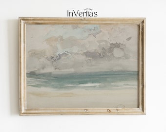 Vintage Abstract Beach Painting | Seascape Wall Art | Coastal Decor | PRINTABLE | No. 45