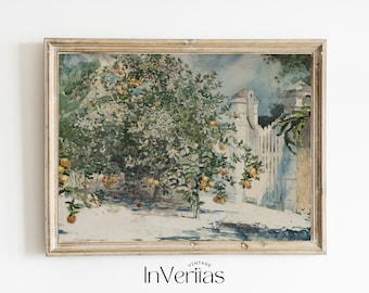 Naranjos Pintura Vintage / Decoración de Cocina Mediterránea / IMPRIMIBLE / No. 210
