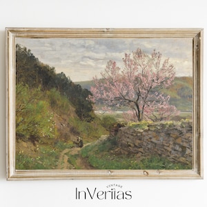 Cherry Blossom Vintage Painting | Country Spring Decor | PRINTABLE | No. 508
