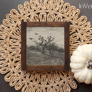 Crows in a Tree Vintage Sketch | Moody Dark Cottagecore Decor | PRINTABLE | No. 280