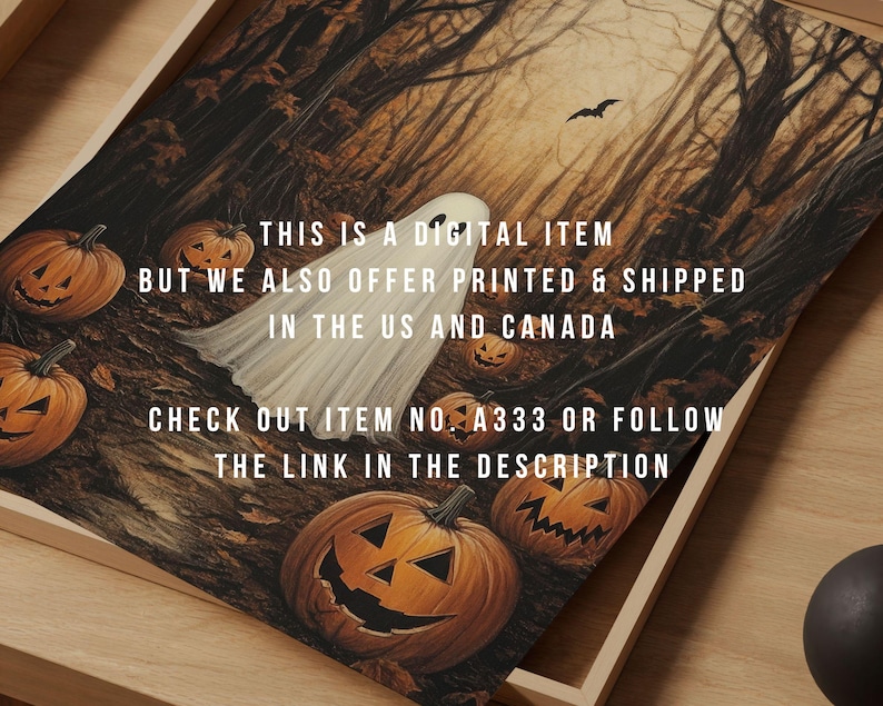 Spooky Check In Moody Ghost in Spooky Forest Vintage Style Halloween Print | Whimsical ...