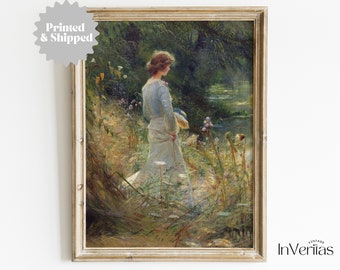 Romantic Cottagecore Vintage Painting | Woman Portrait | PRINTED AND SHIPPED | No. A068