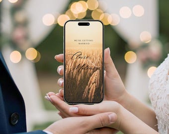 Elegant Wedding Video Invitation: Pampas Video Mobile Invite (Digital Template)