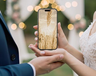 Wedding Cinematic Video Invitation: Pampas Grass Editable Digital Invite, Instant Download