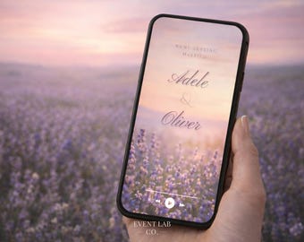 Lavender Wedding Invitation: Purple Floral Phone Invite Digital Template (Instant Download)