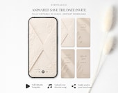 Elegant Wedding Save The Date, Electronic Animated Pampas Invite for WhatsApp, Elegant Digital Announcement, Mobile Text Message Invitation