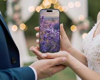 Lavender Wedding Video Invitation: Purple Floral Mobile Invite Digital Template (Instant Download)