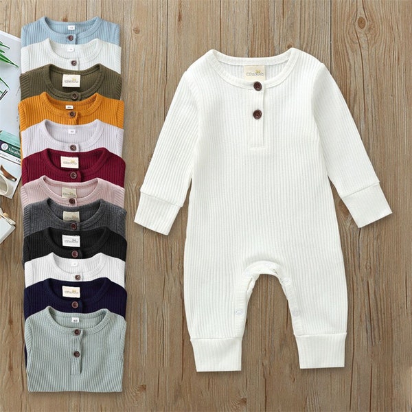 Neutral Baby Ribbed Babygrow - Romper - Onesie - Bodysuit
