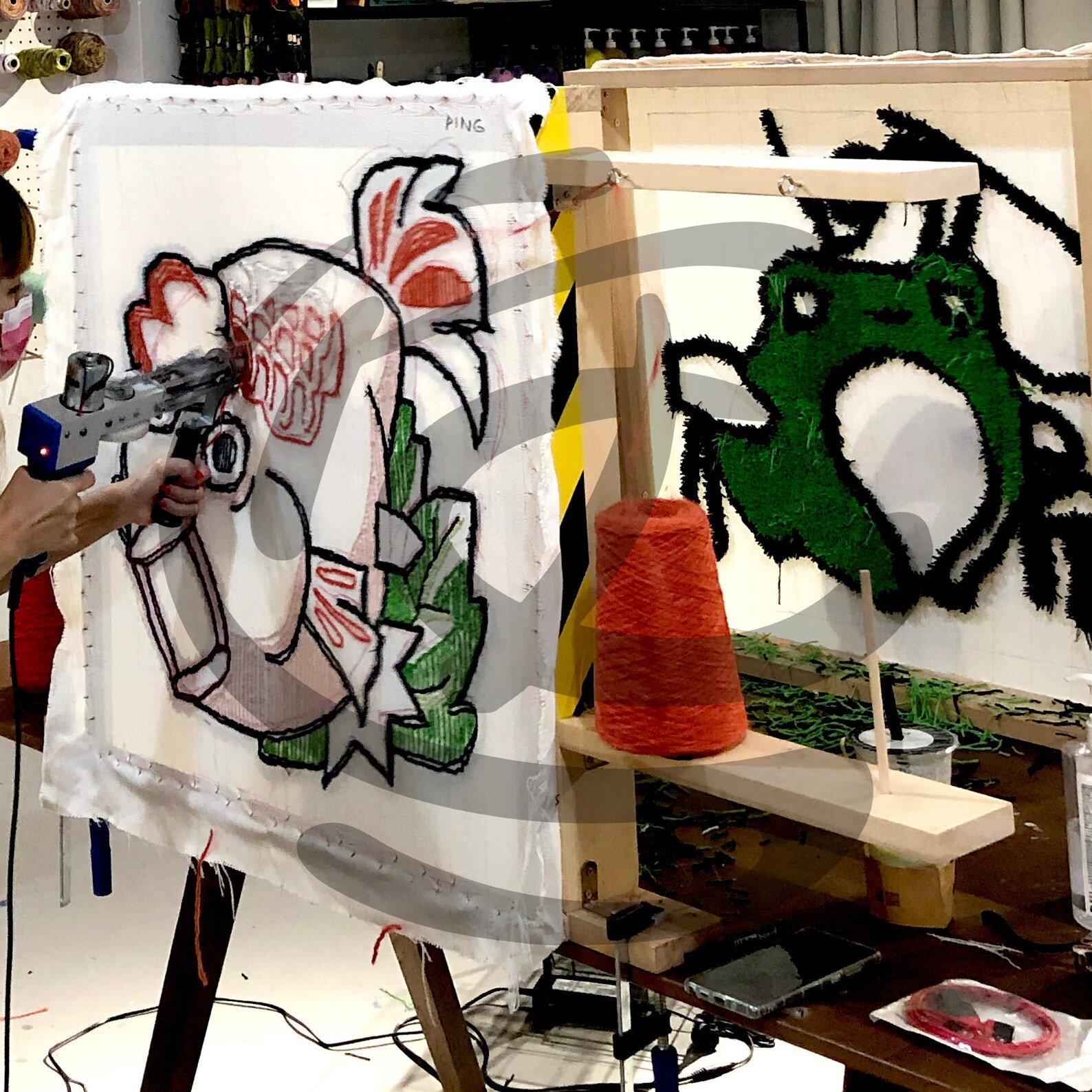 DIY Tufting Kit Package Tufting Gun Tufting Frame Online Etsy New Zealand