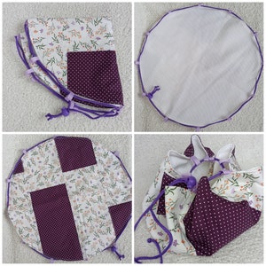 Dry feet bag/mat patch violet/blanc